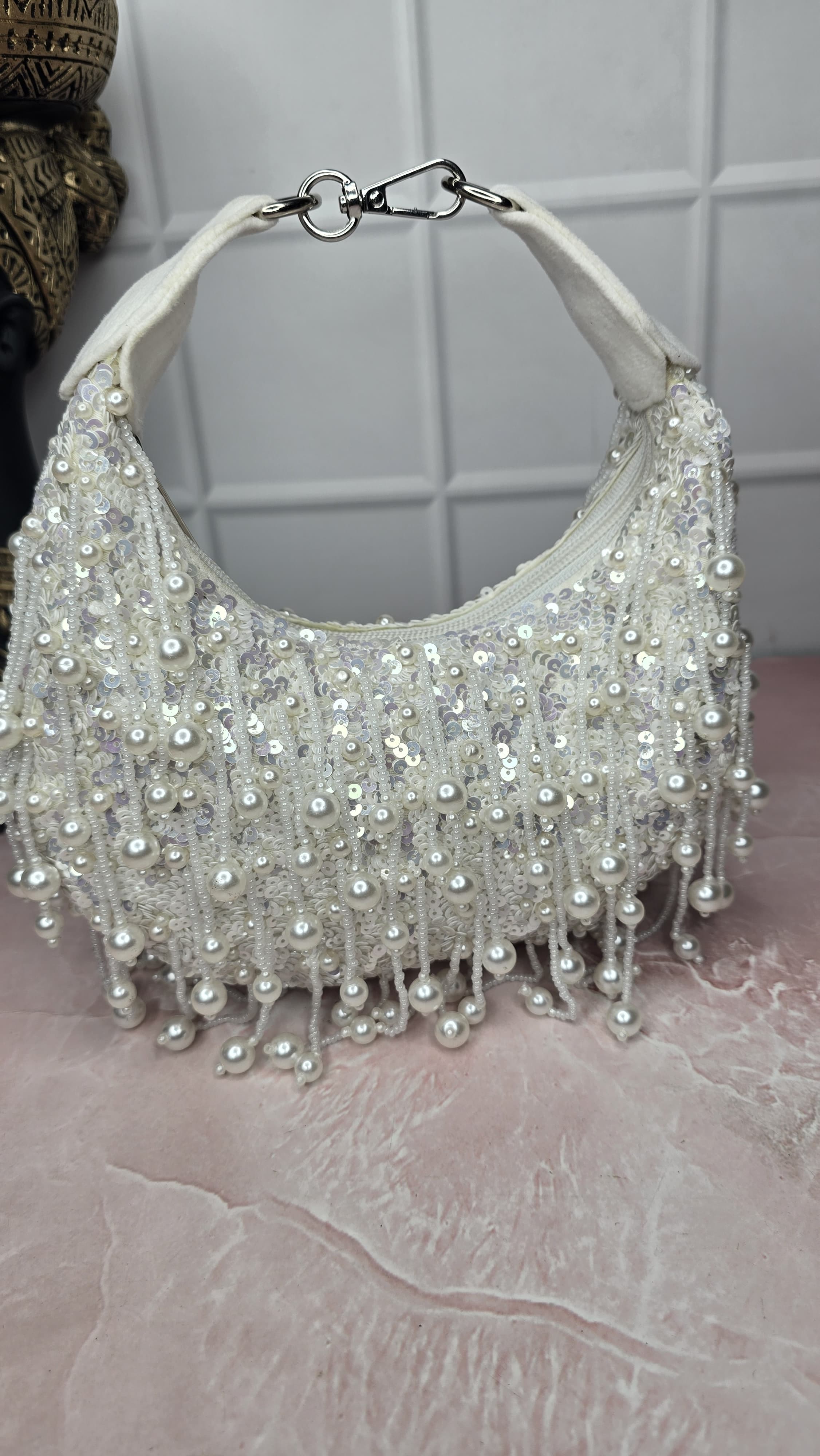 White moon shape bag