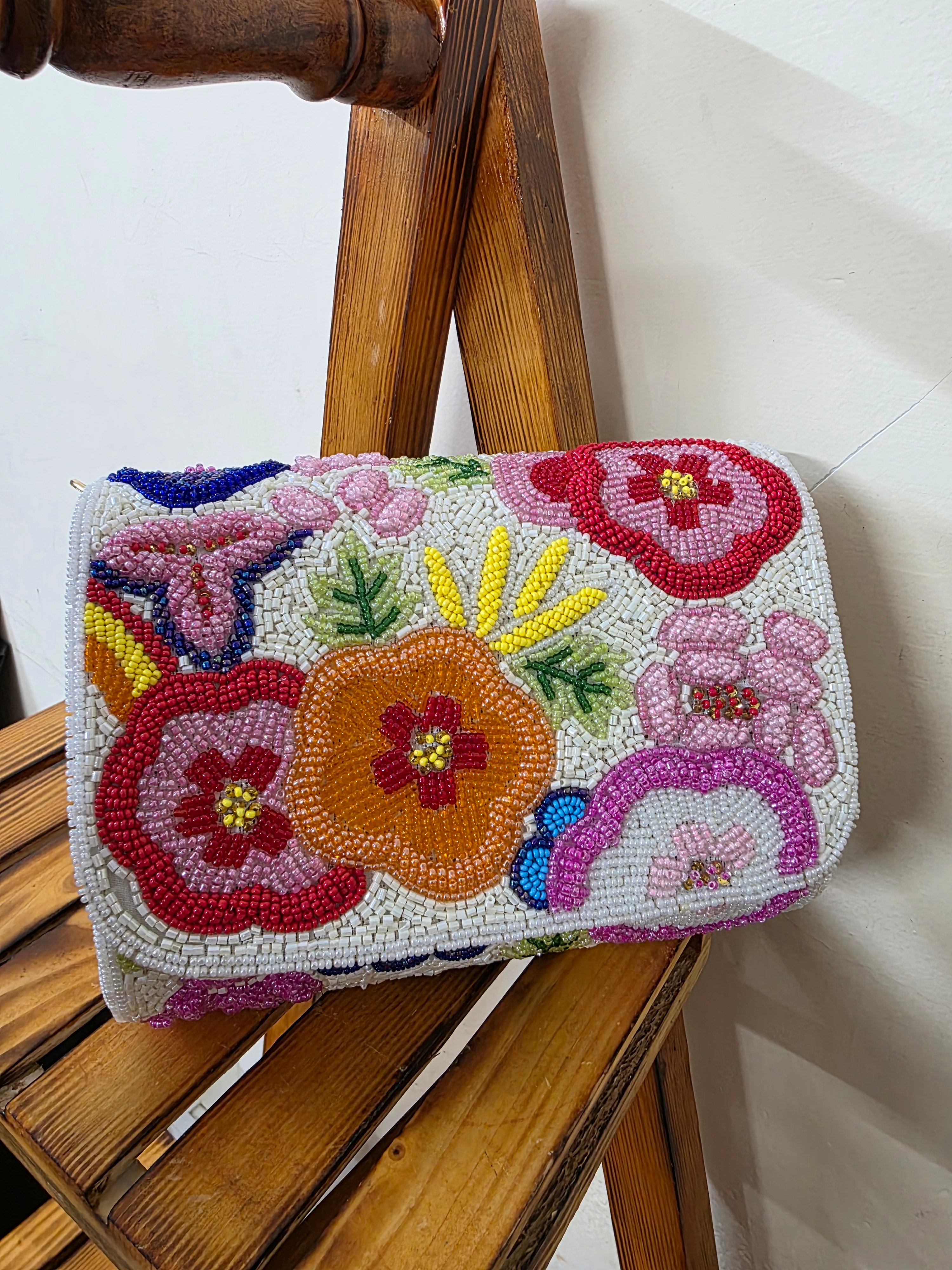 White Multicolored flap bags