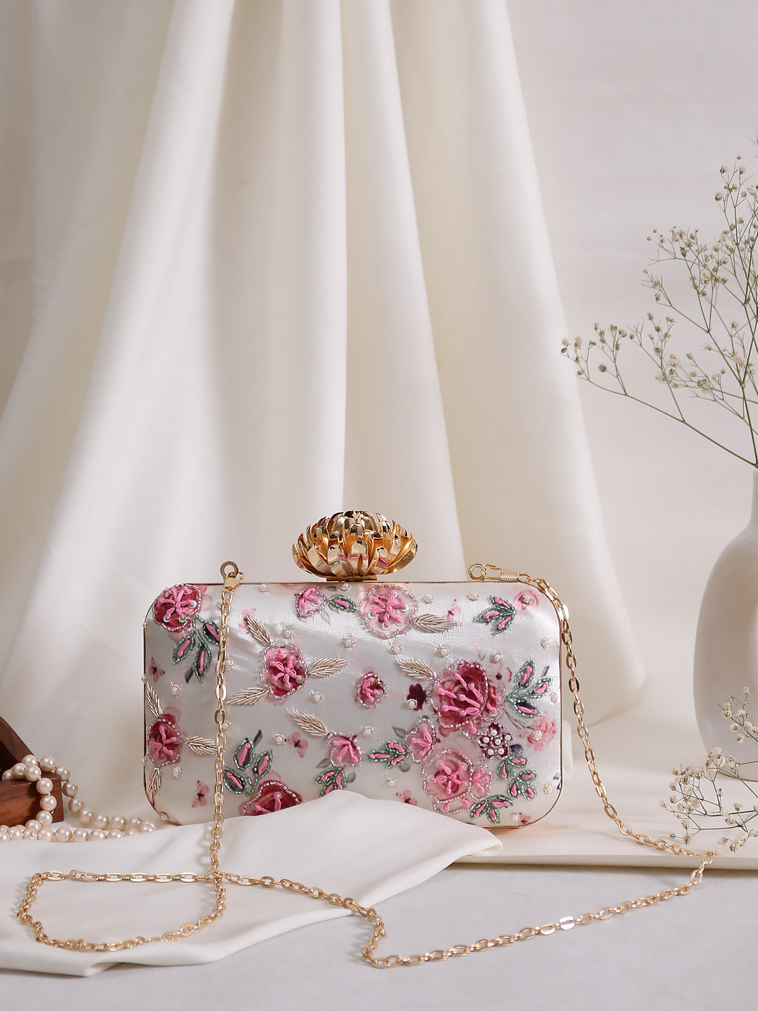 swisni stylish printed embroidery clutch bag