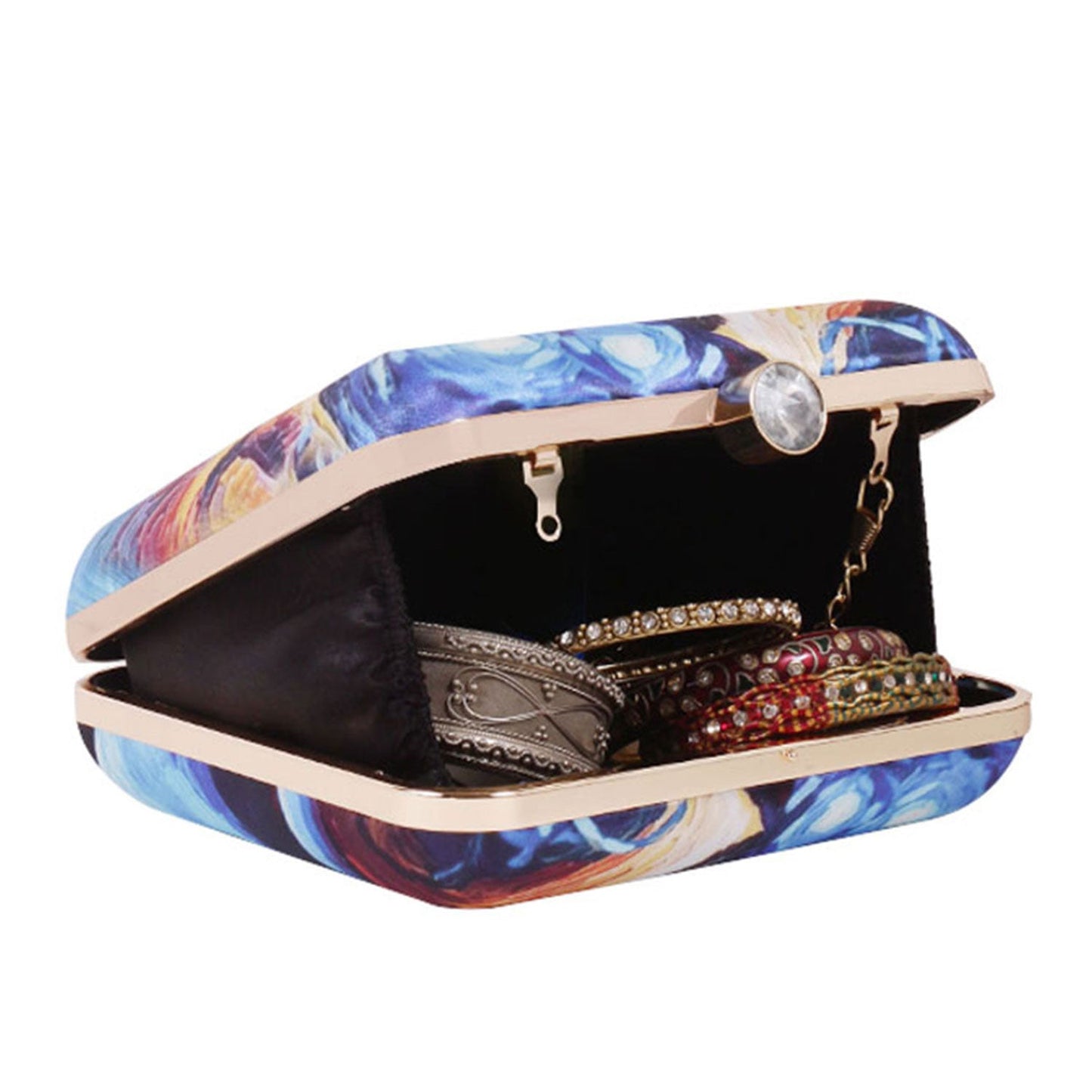 Printed clutch bag