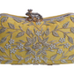 Designer Zardosi Shiny Yellow Clutch  for Women & Girls