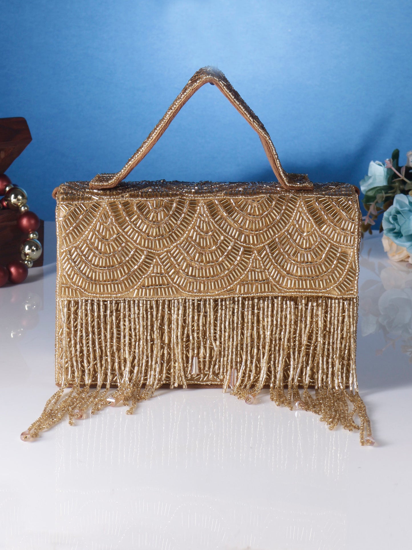 Swisni golden jhallar embroidered bag