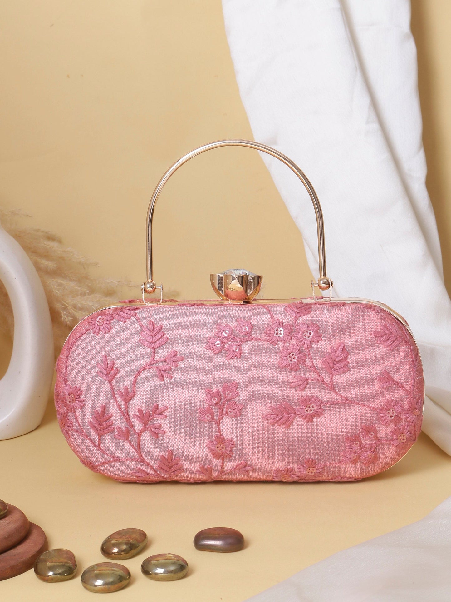 Swisni pink classic clutch bag
