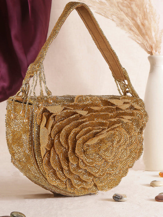 Swisni golden leaf clutch bag