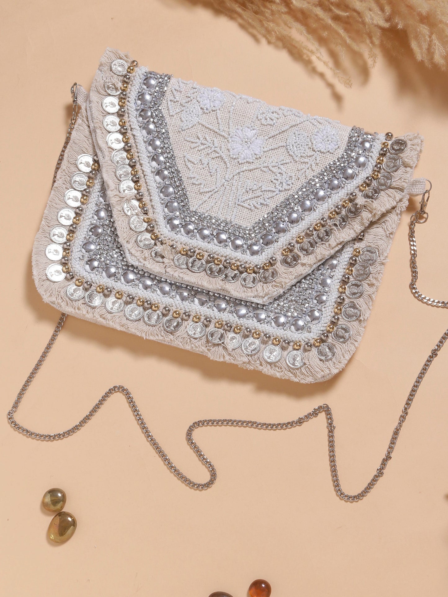 Swisni white banjara boho bag