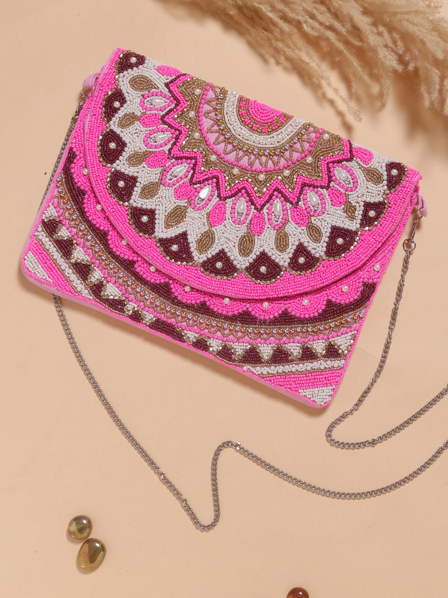 Swisni pink banjara boho bag