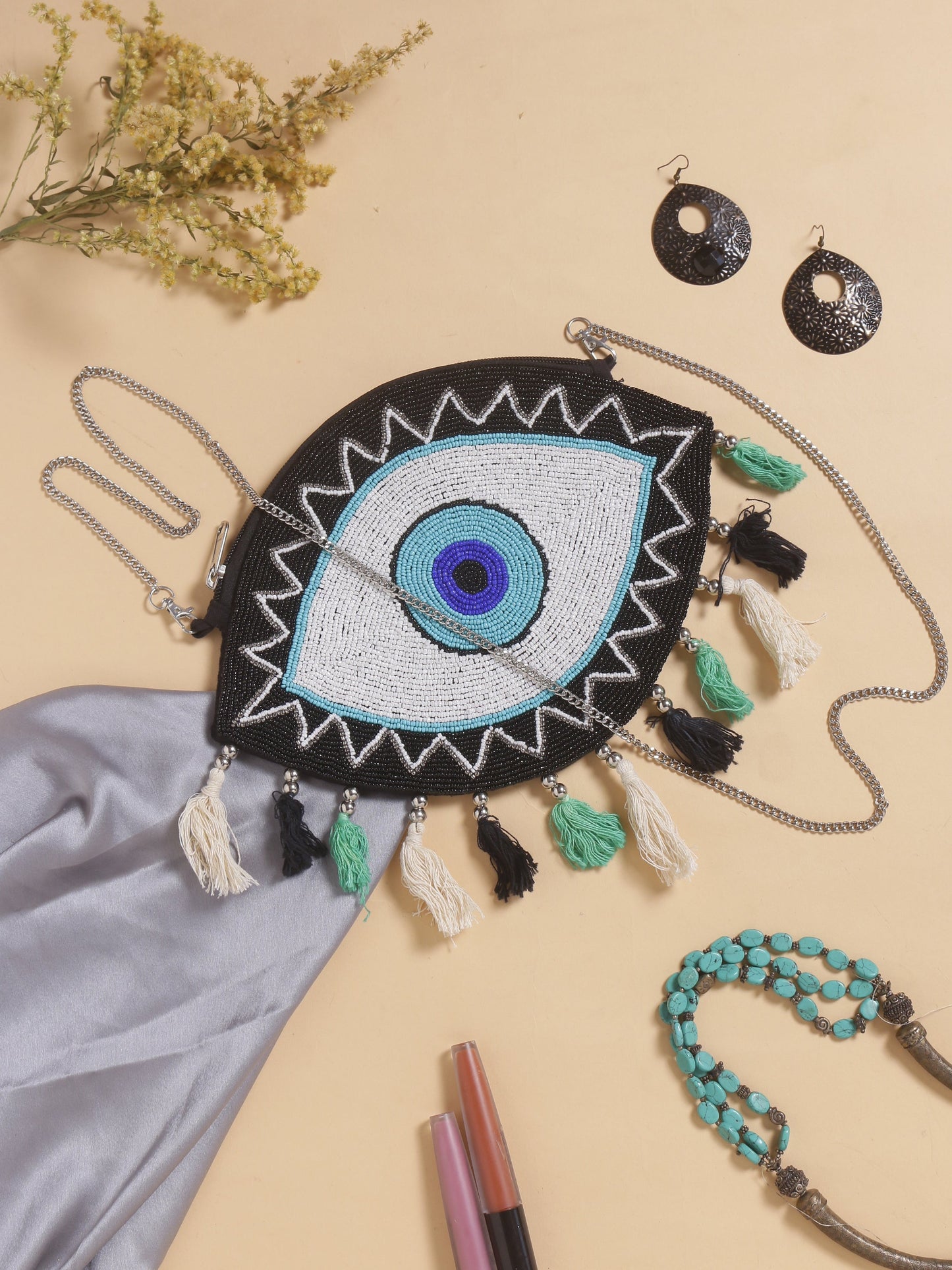 Swisni evil eye banjara boho bag