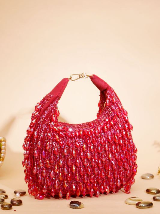 Swisni luxury red crystal clutch bag