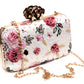 Fresh Floral Print Creamish Shade Designer Clutch  for Women & Girls