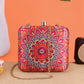 Mandala Digital Print Satin Clutch  for Women & Girls