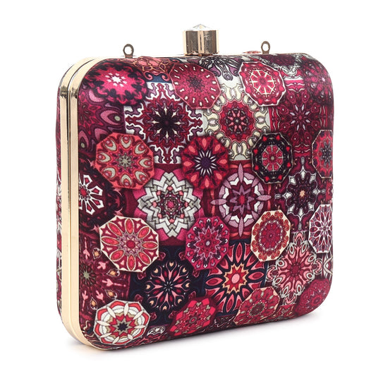 Printed clutch bag square shape