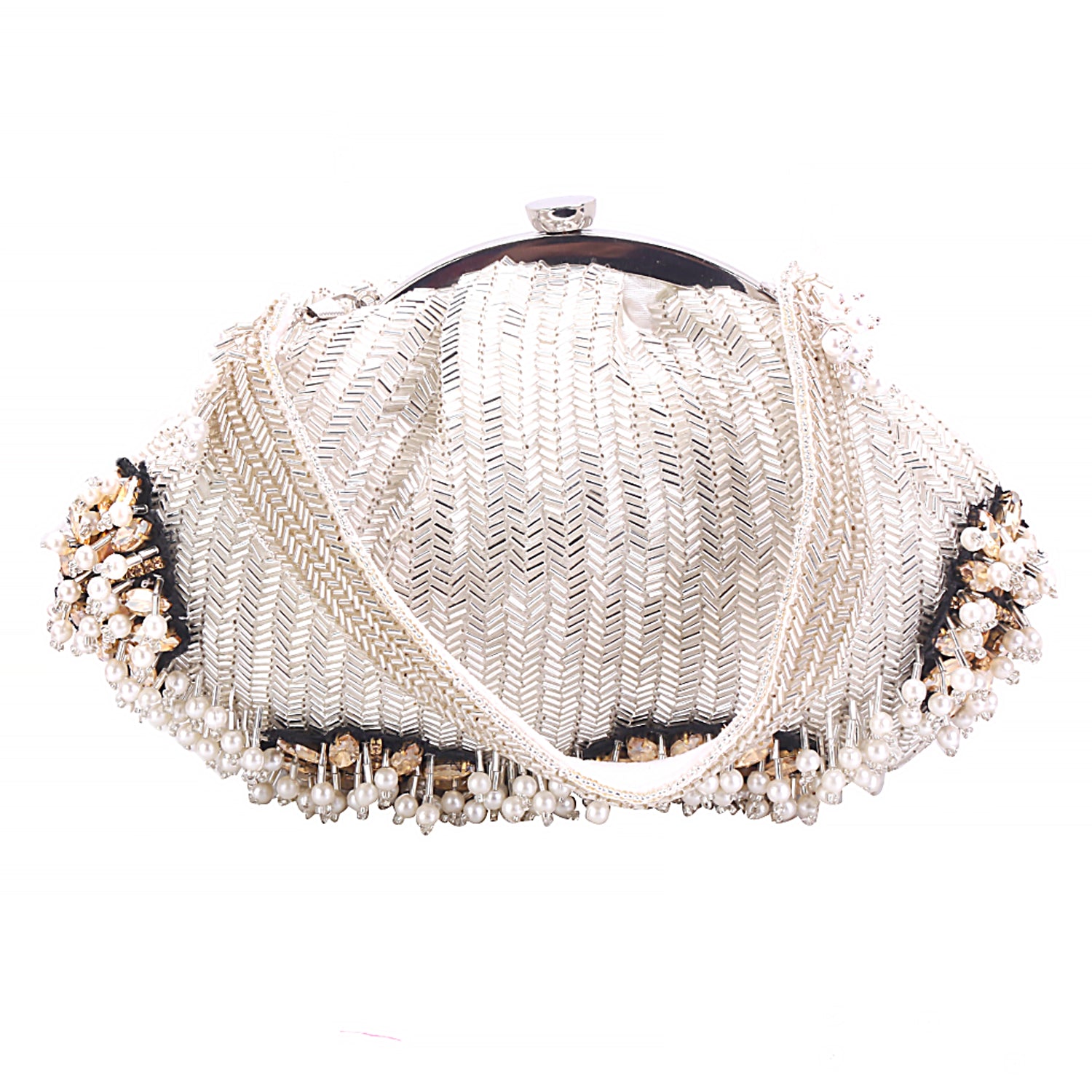 Swisni Luxury Hand-Embroidered Designer Clutch Bag | SWIS-4392