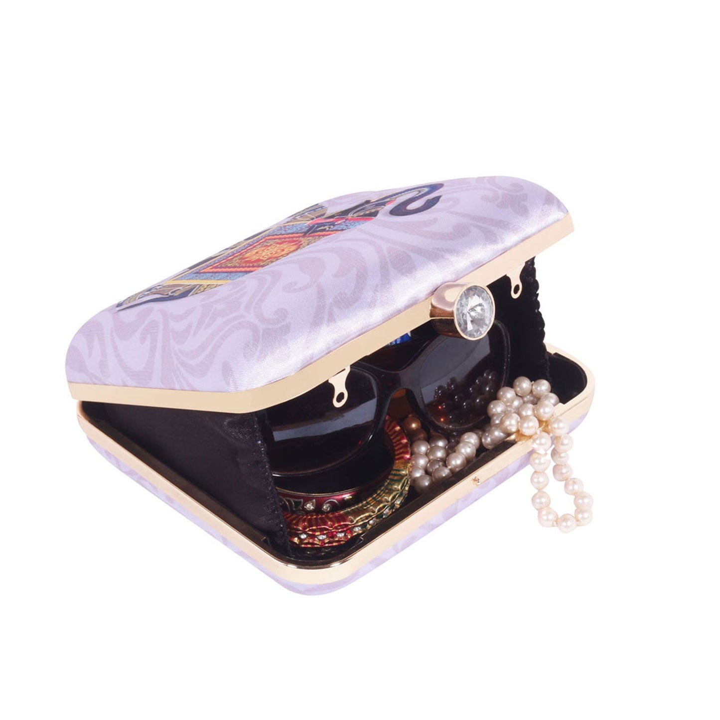 Printed elephant clutch bag