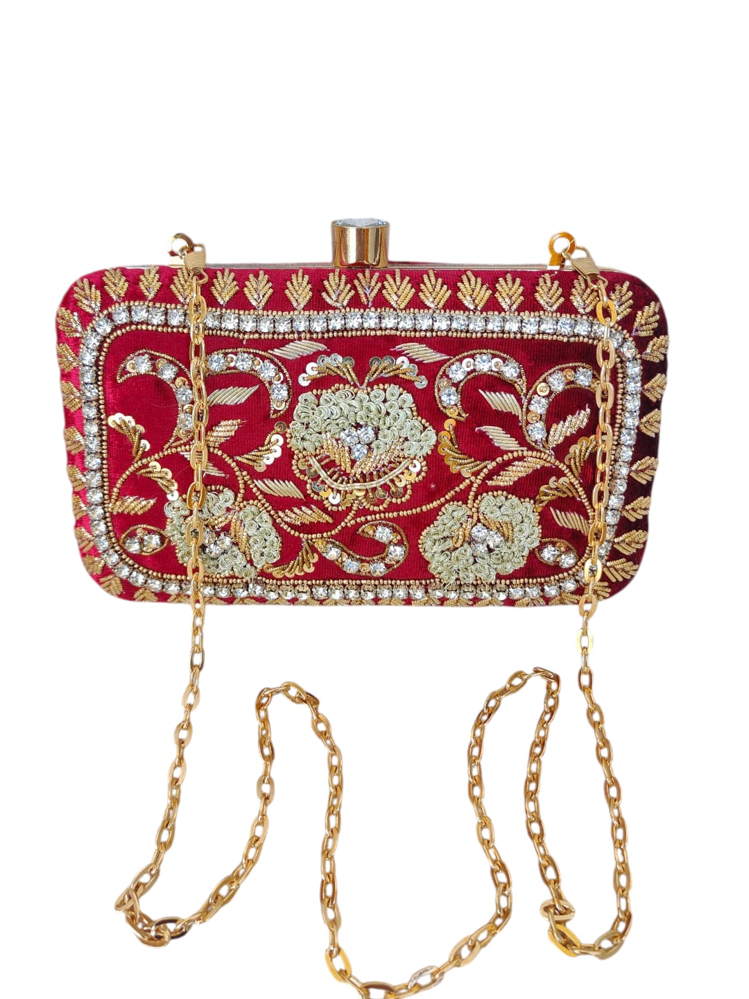 Swisni Luxury Hand-Embroidered Designer Clutch Bag | SWIS-4432
