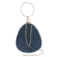 Elegant almond shape blue embelishmet clutch