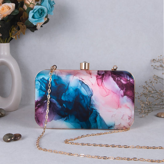 Swisni marbel printed clutch