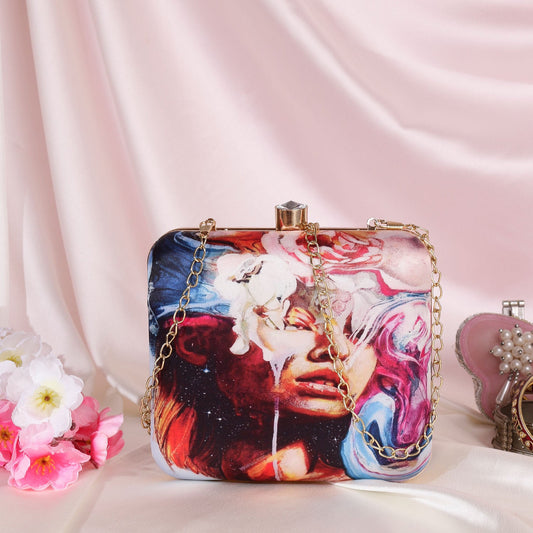 Printed lady clutch bag