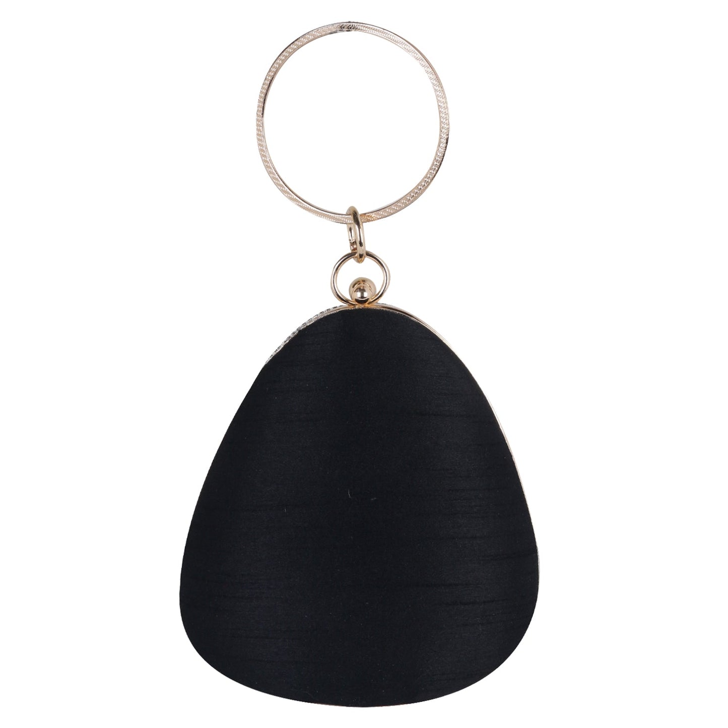 Exclusive Embroidered egg shape Designer black  clutch