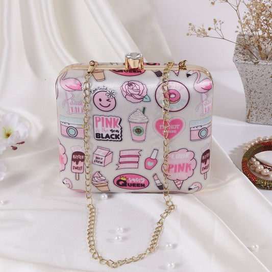 Printed clutch bag