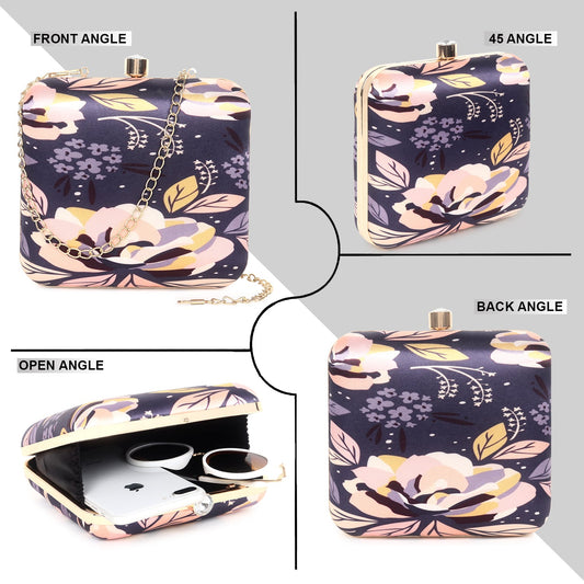 Printed clutch bag square shape