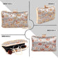 Printed embroidered clutch bag