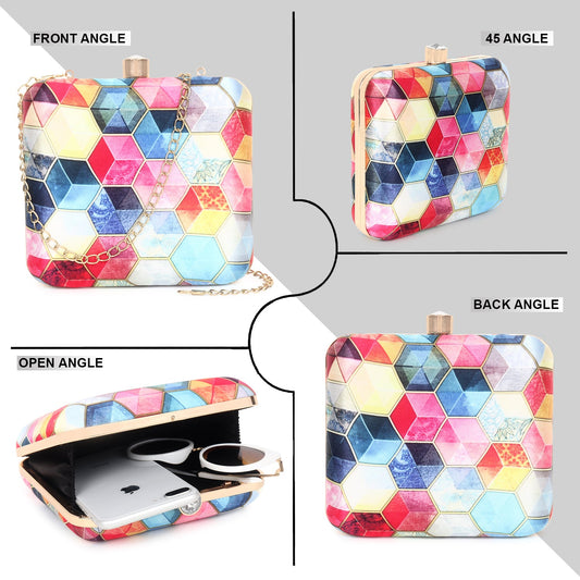 Printed clutch bag