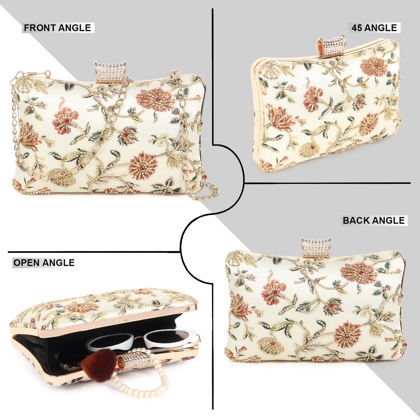 Printed embroidered clutch bag new design