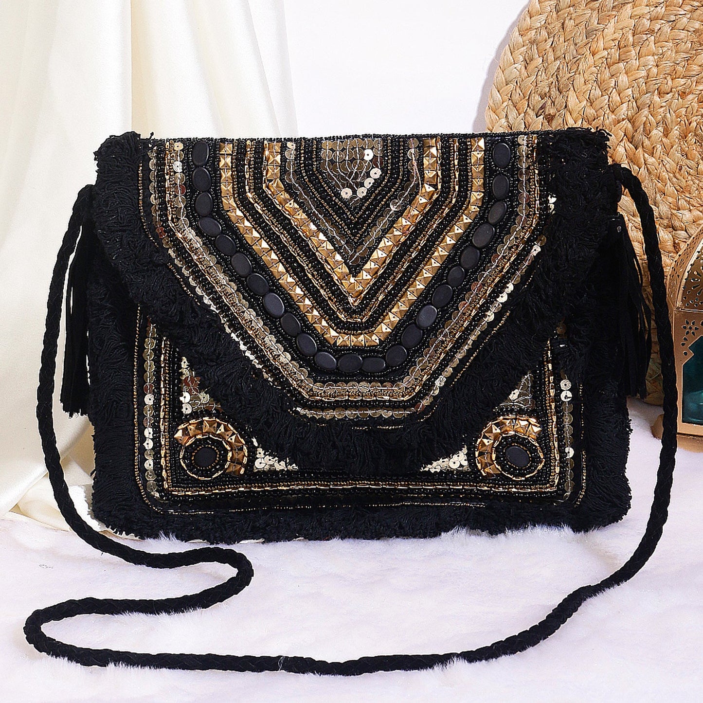 Swisni black boho bag