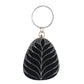 Exclusive Embroidered egg shape Designer black  clutch