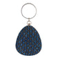 Elegant almond shape blue embelishmet clutch