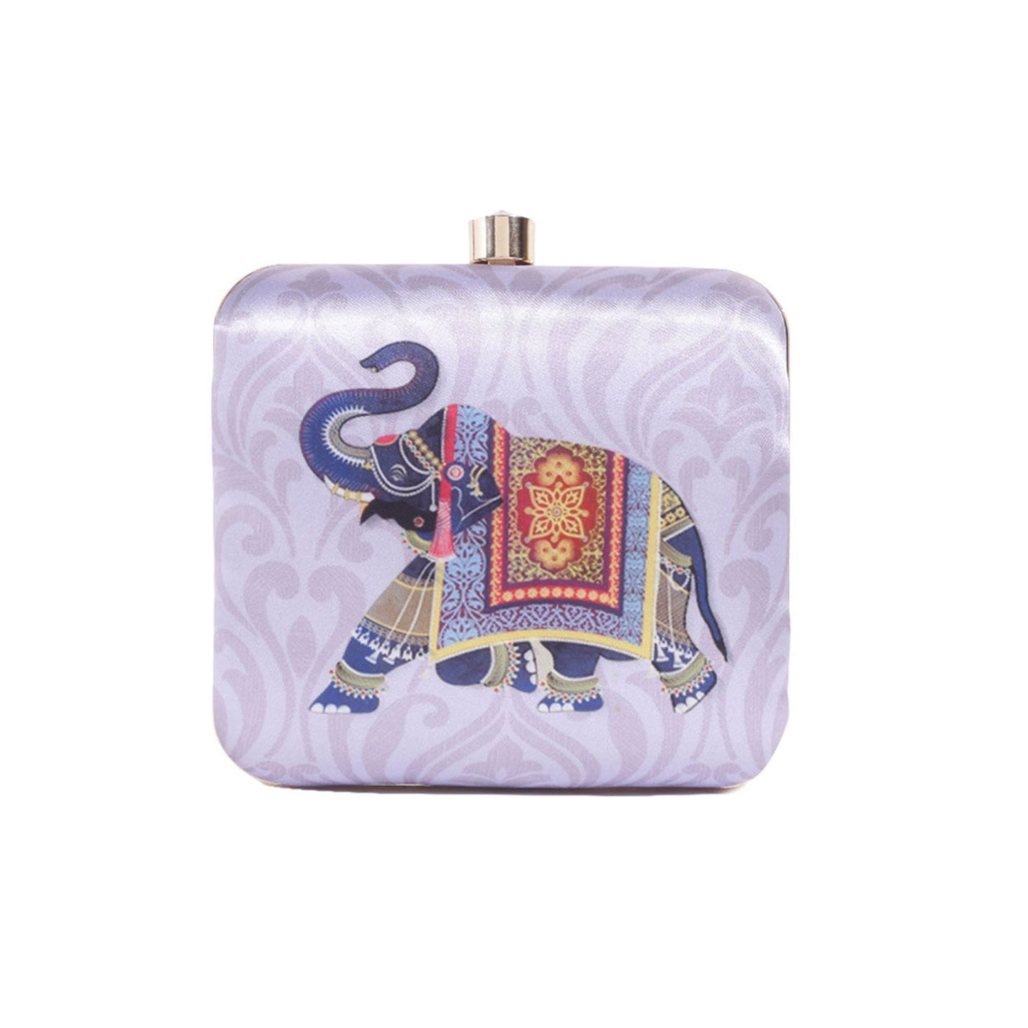 Printed elephant clutch bag