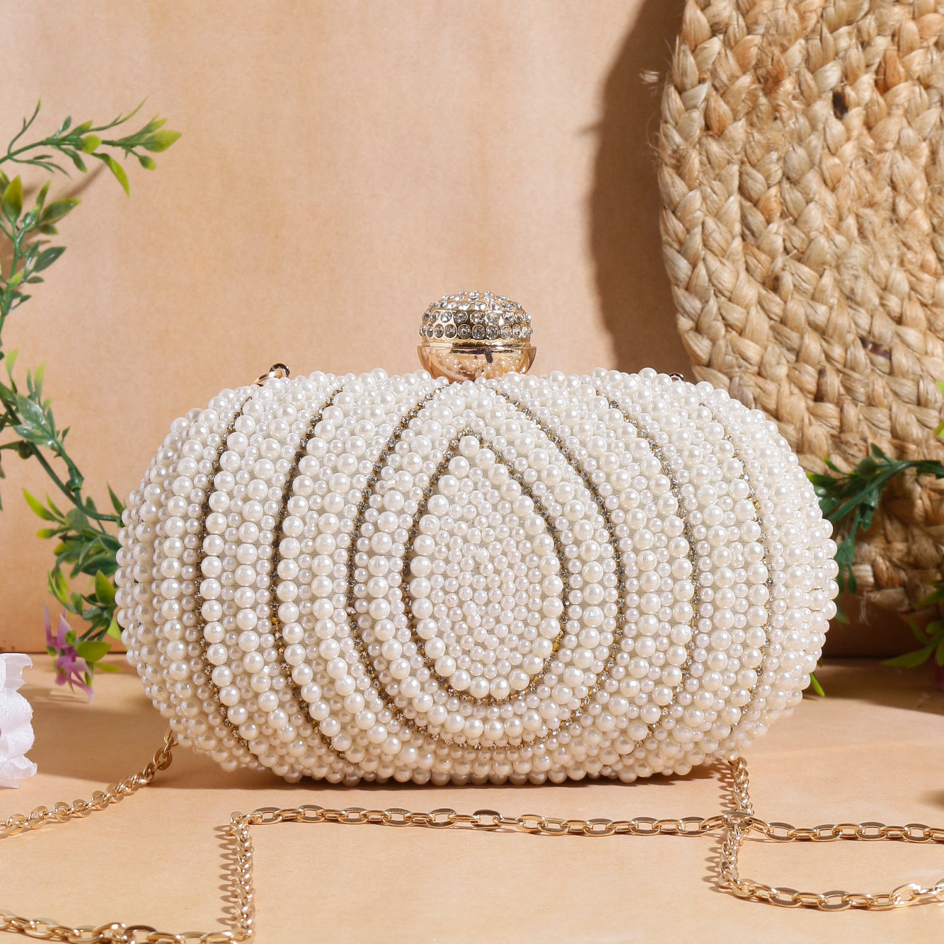 pearly  oval clutch