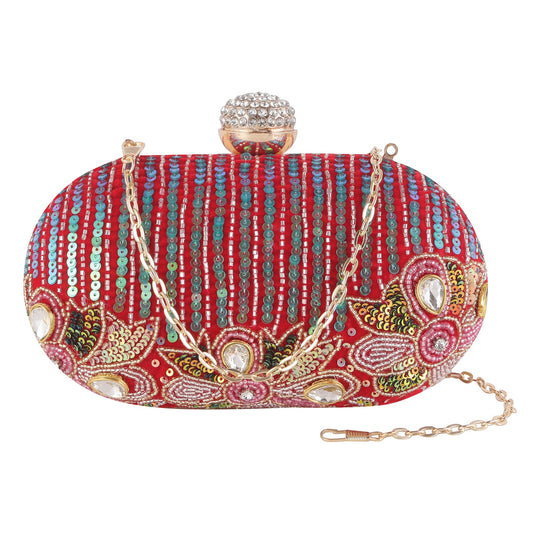 Swisni embroidered clutch bag