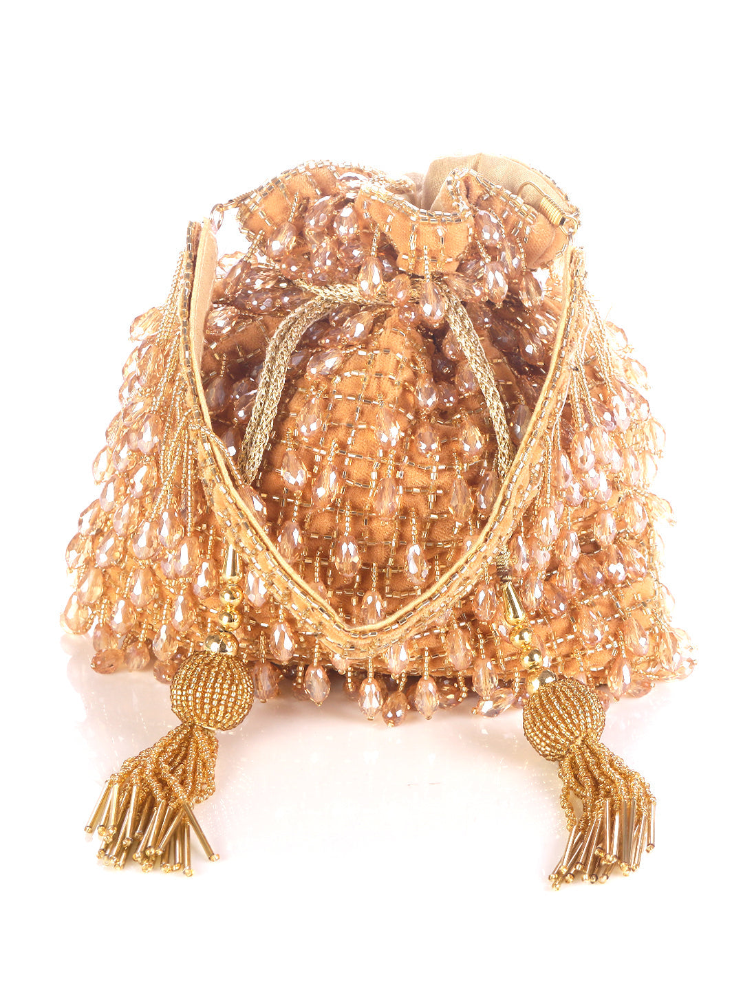 Swisni golden crystal potli bag with handle