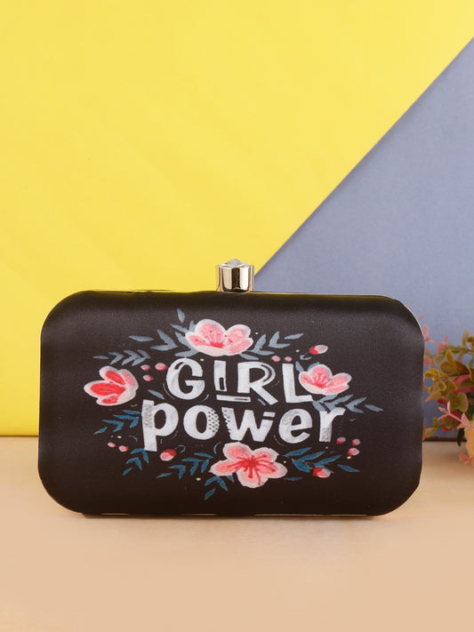 Girl Power Text Print Clutch  for Women & Girls