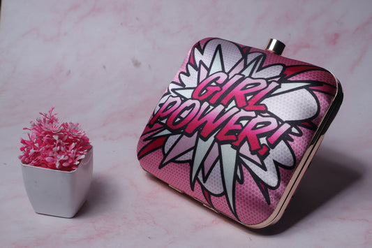 Girls Power Digital Printed Clutch for Women & Girls