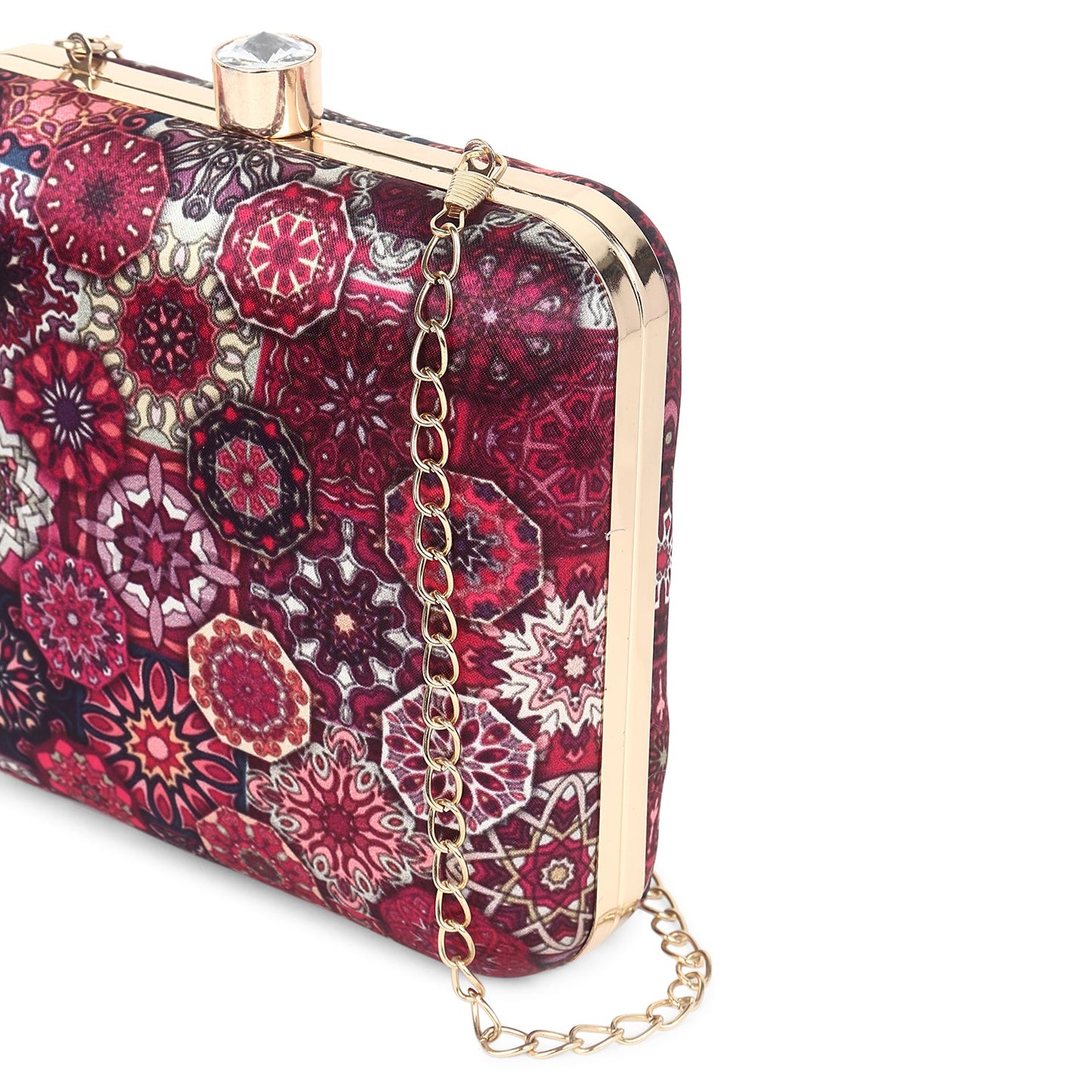 Printed clutch bag square shape