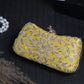 Designer Zardosi Shiny Yellow Clutch  for Women & Girls