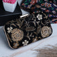 Flower golden zardosi embroidery  black clutch