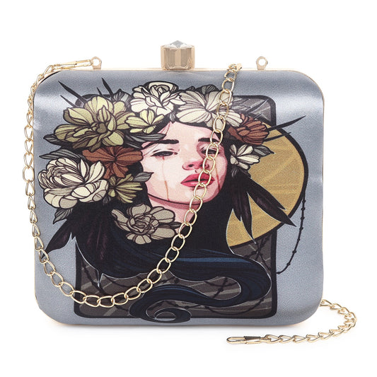 Printed lady clutch bag