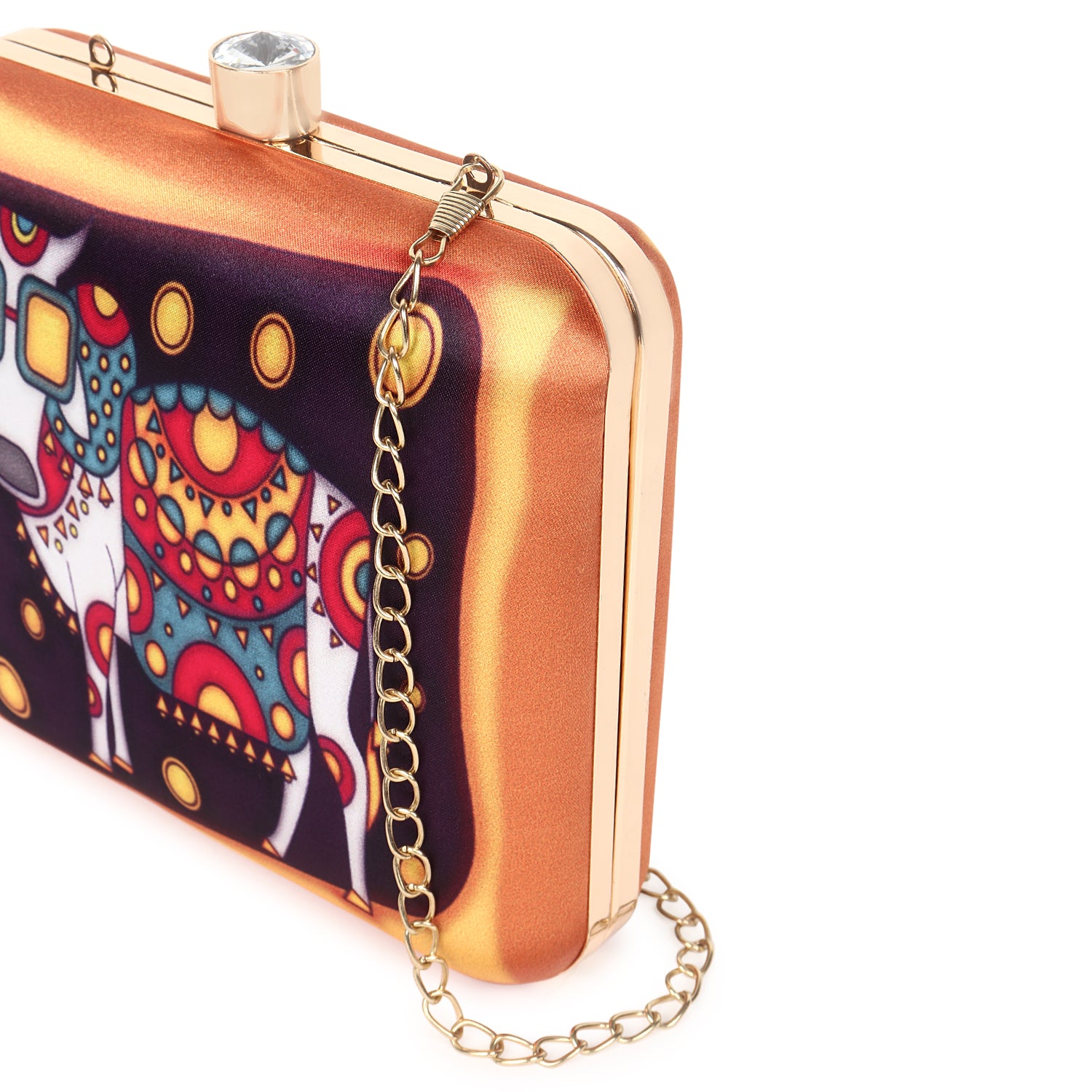 Printed clutch bag