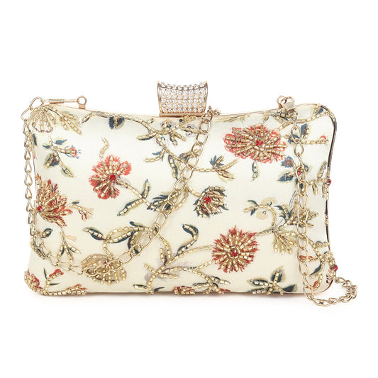 Printed embroidered clutch bag new design