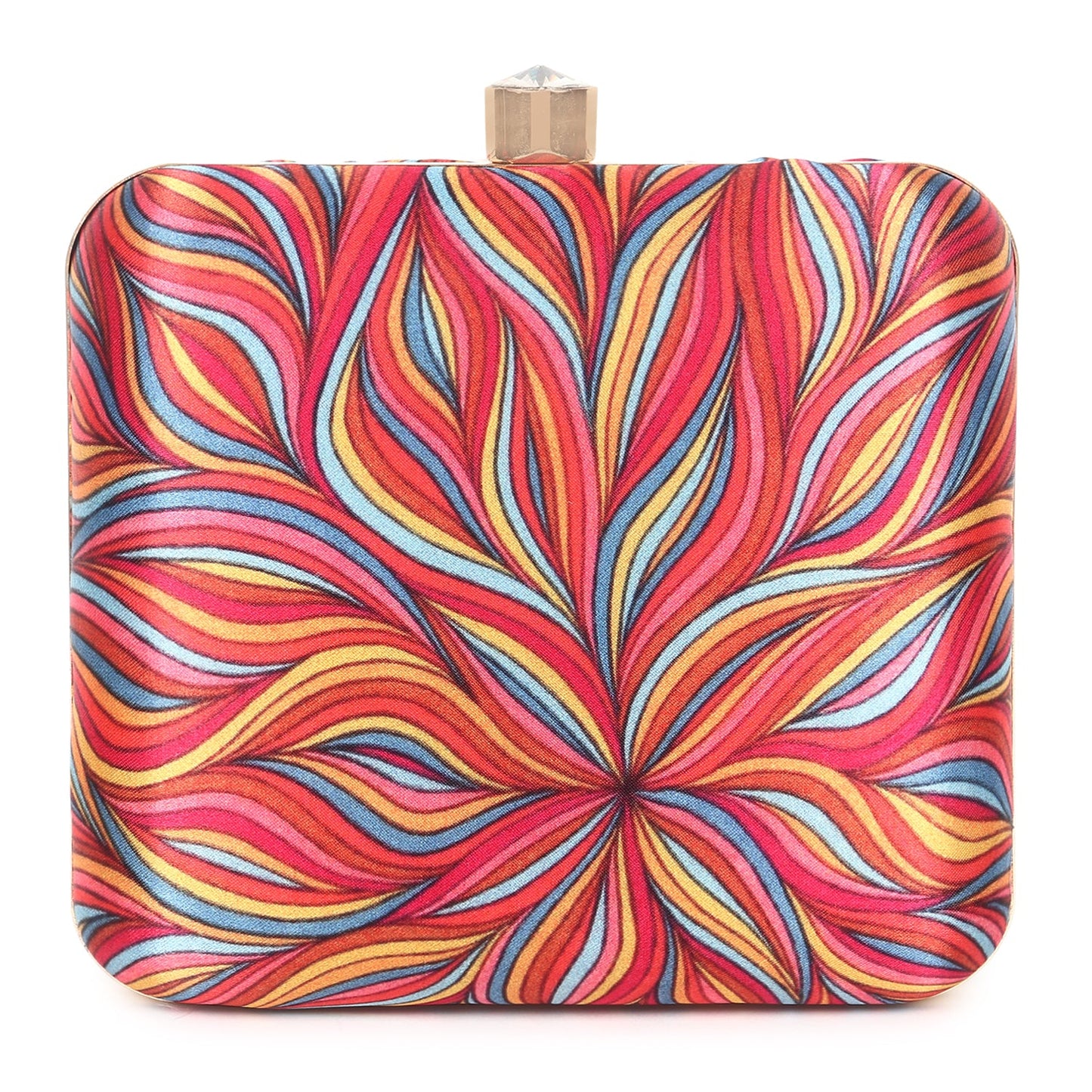 Printed floral design clutch bag