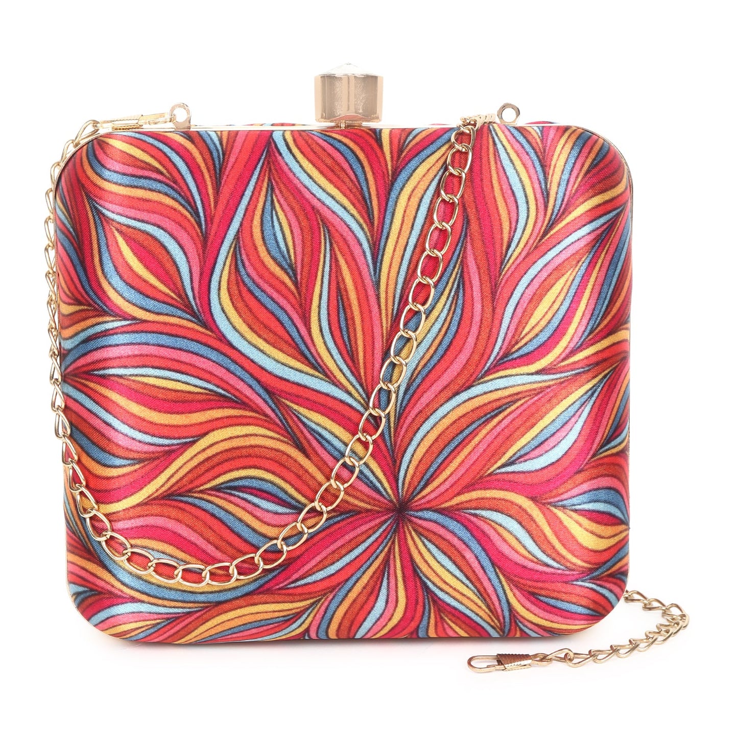 Printed floral design clutch bag