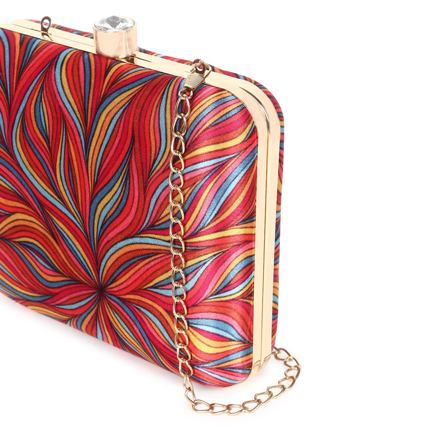 Printed floral design clutch bag