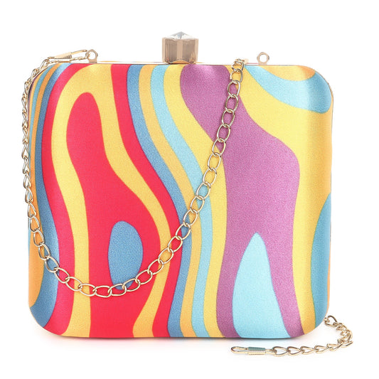 Printed clutch bag