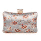 Printed embroidered clutch bag