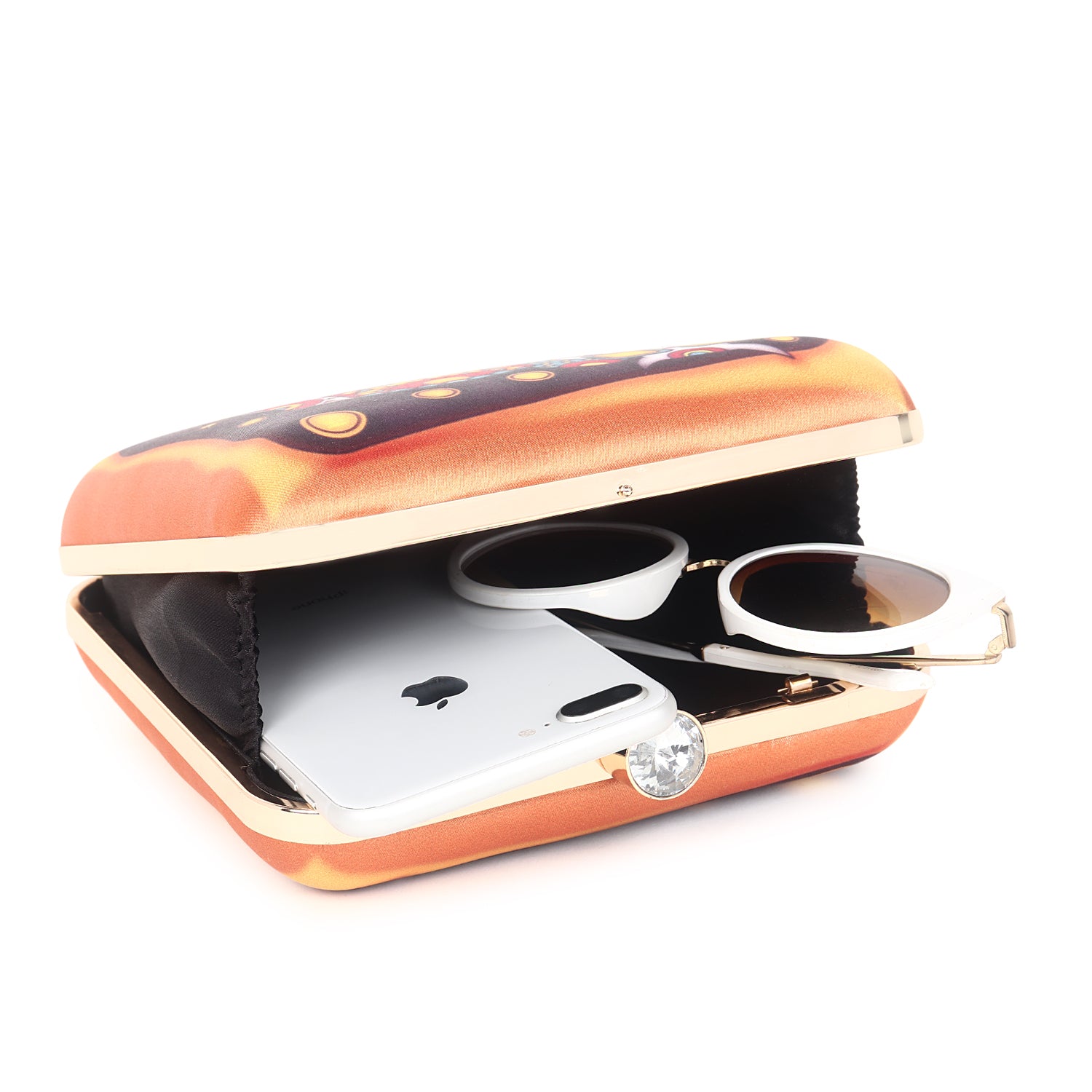 Printed clutch bag