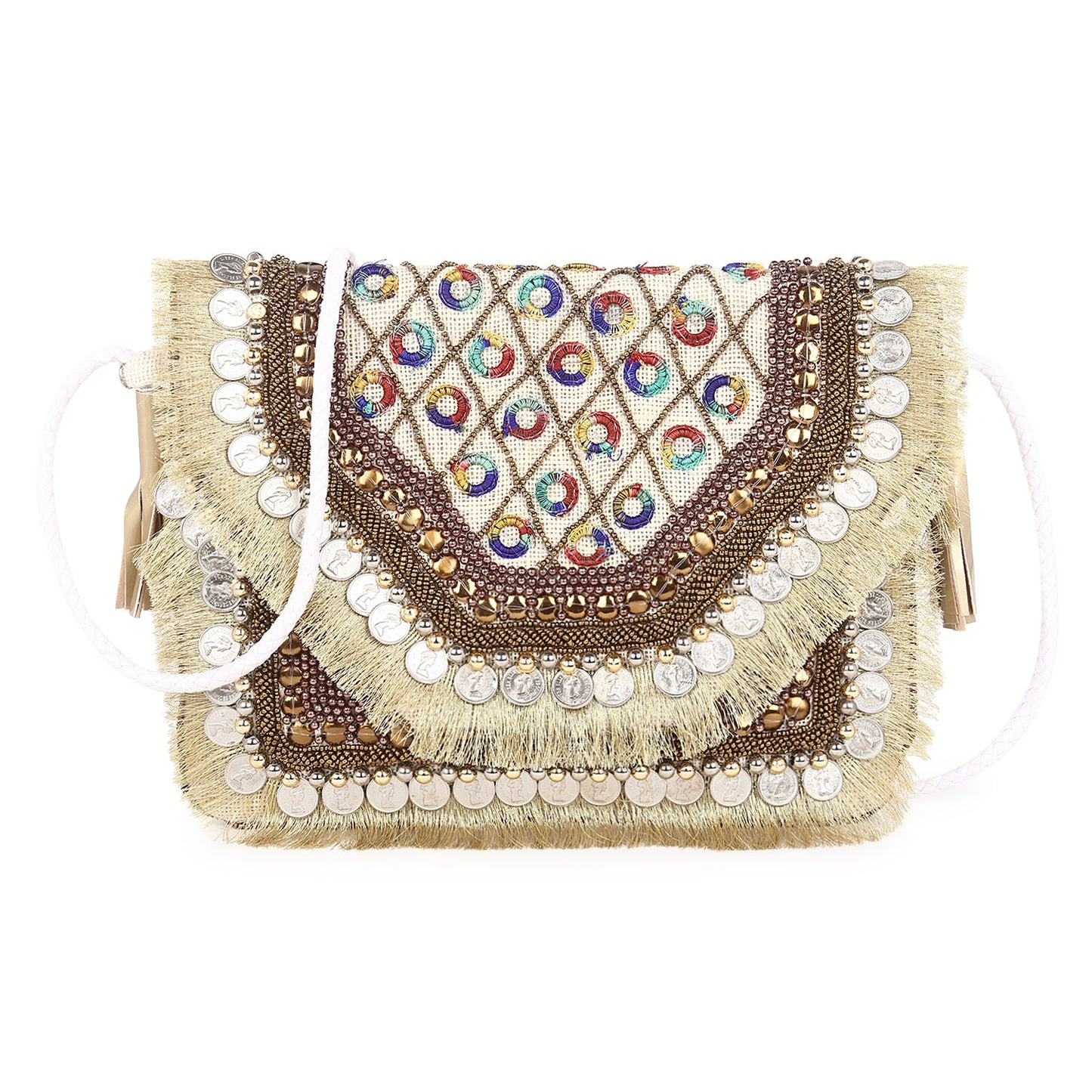 Golden banjara boho bag