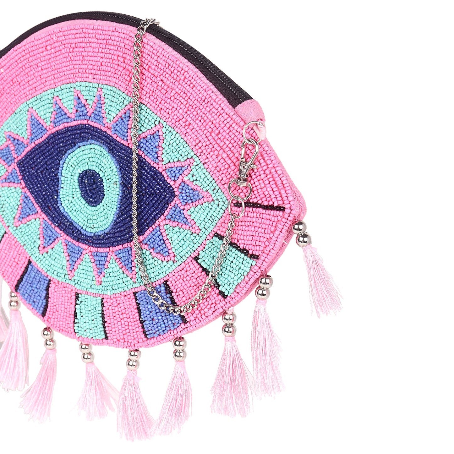 Banjara boho evil eye clutch bag